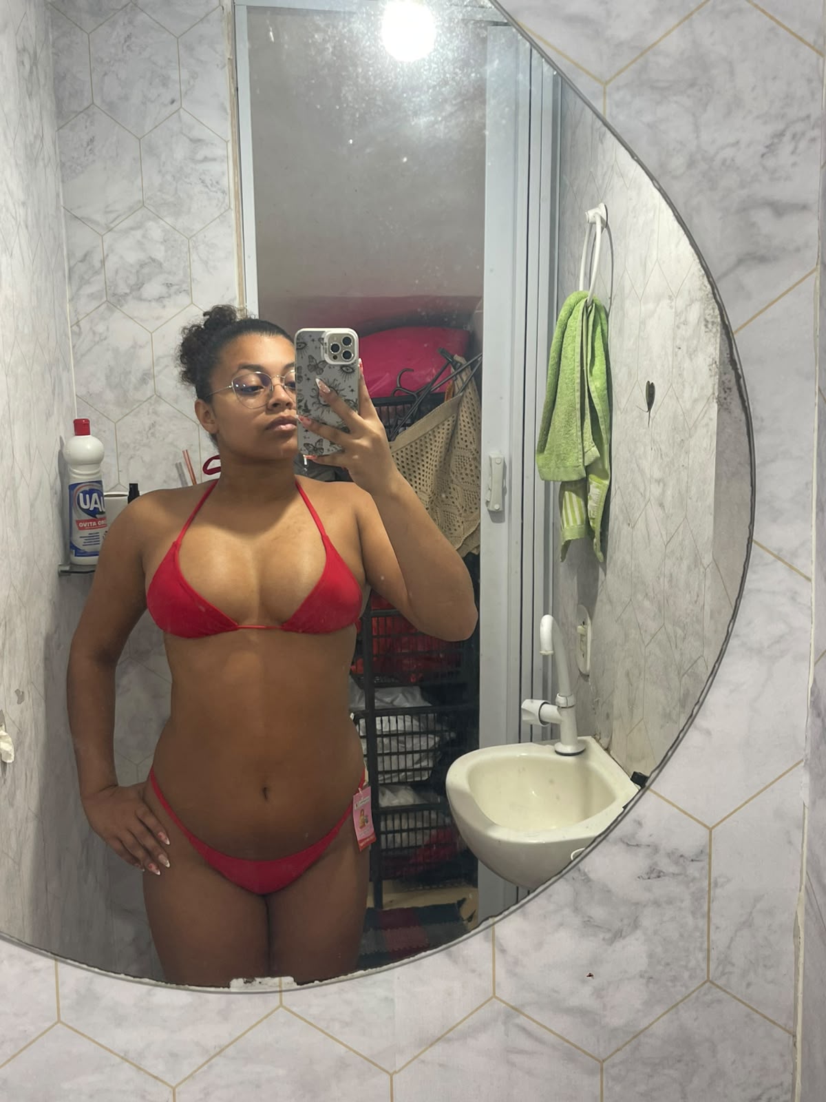Biquíni vermelho, moda praia Zig Zag Help